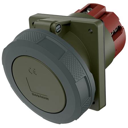 Socle femelle MENNEKES 125A 400v 4P+T encastrable capot vissé