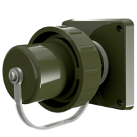 Socle femelle MENNEKES 16A 230v 2P+T en saillie avec capot vissé