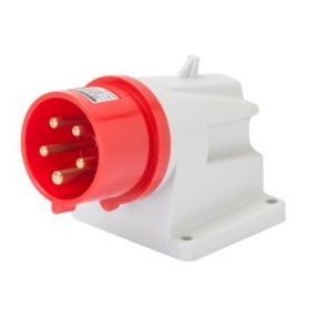 Socle mâle GEWISS 32A 400v 4P+T en saillie plastique rouge
