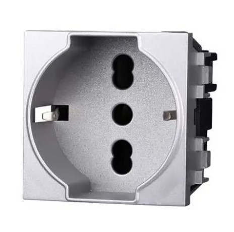 Prise BTICINO 2P+T 10/16A 250v Europe living gris