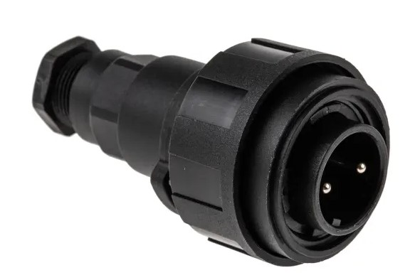 Fiche 12v 2P 25A + 1P 5A plastique noire