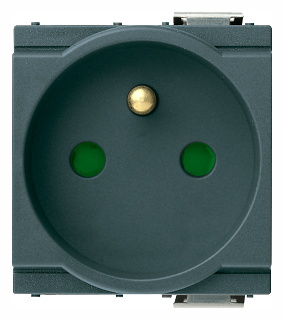 Prise VIMAR 2P+T 16A 250v français étroite gris