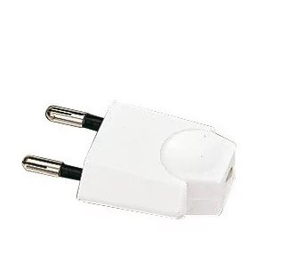 Fiche mâle 6A 2P blanche