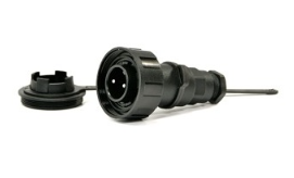 Fiche mâle de pont PHILIPPI 10A 2P plastique noire IP68