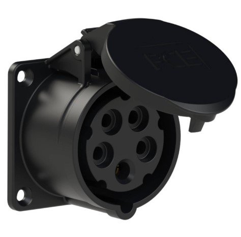 Prise encastrable femelle 400/600A 1P avec couvercle noir