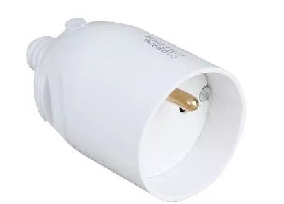 Fiche femelle 10/16A 2P+T blanche