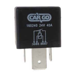 Relais WEHRLE 24v 40A 4 bornes (2 cosses 9,5) sans patte