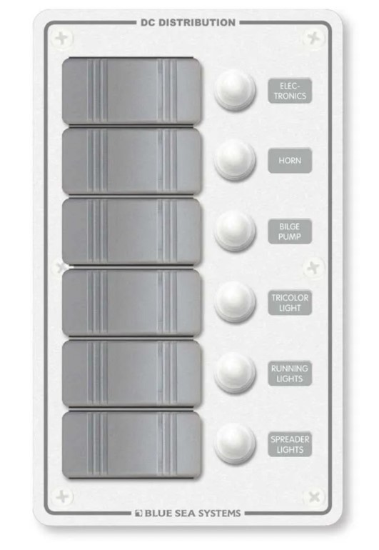 Tableau électrique 6 interrupteur 12v 15amp blanc