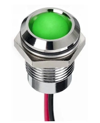 Voyant D5/P4mm led 12/24v vert avec fils