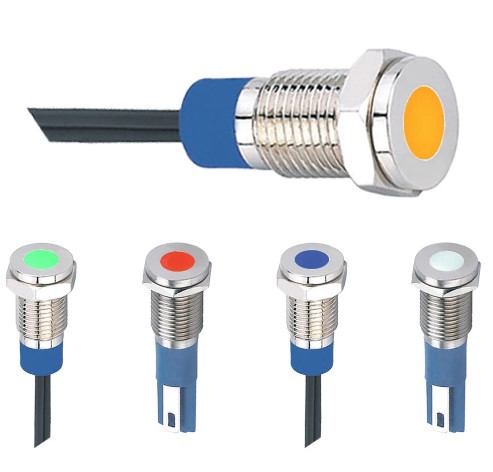 Voyant D13/P8mm led 24/28v jaune étanche IP67