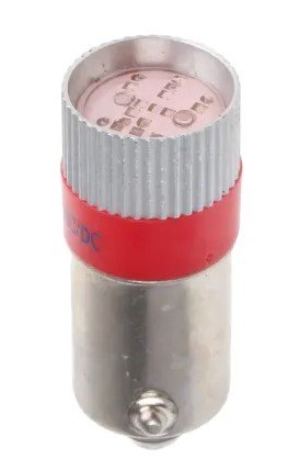 Voyant D22/P18mm lampe 12/24v ba9s rouge