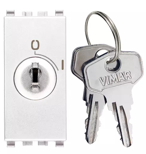 Interrupteur VIMAR 2P 16A + clè OFF blanc   20082