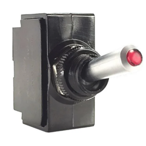 Interrupteur à levier OFF-ON 24v 12A avec voyant rouge unipolaire