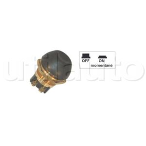 Poussoir 12/24v 25A étanche D22,5mm capuchon noir IP54