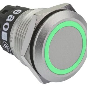 Poussoir-inter tête affleurante P16mm led 12v verte inox IP67