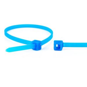 Paquet de colliers rilsans 3,6x200mm bleu (100pcs)