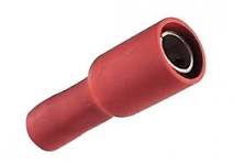 Sachet 100 cosses cylindrique femelle Ø4 rouge (0.25 à 1.5mm2)