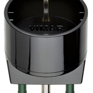 Adaptateur VIMAR 3P 16A Italie mâle / Europe femelle noire 00303