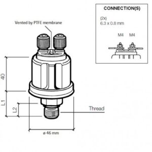 Sonde pression huile VDO 25 bars 1/8" isolée pour 2 indicateurs