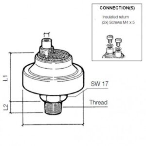 Jauge carburant/eau douce VDO tubulaire 0-180 ohm L300mm inox