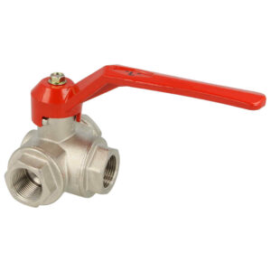 Vanne 1/4 de tour 3 voies femelle / femelle 1" 1/4  en L