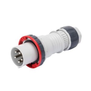 Fiche mâle GEWISS 125A 400v 3P+T caoutchouc avec capot vissé