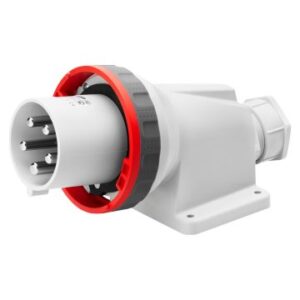 Socle mâle GEWISS 63A 400v 3P+T en saillie plastique rouge
