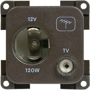 Prise CBE allume cigare 12v + prise TV (D9,5-75ohm)