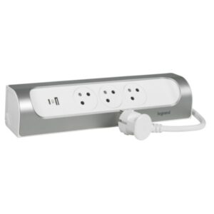 Socle 3 prises 2P+T 10/16A 1M pour onduleur blanc