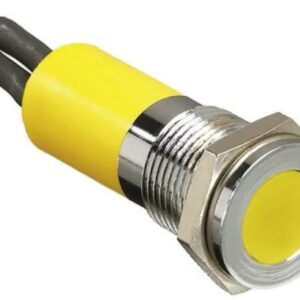 Voyant D5/P4mm led 12/24v jaune avec fils