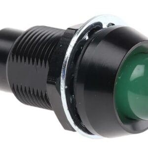 Voyant tête bombée P6mm led 24v vert noir IP67