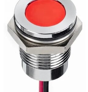 Voyant tête plate P10mm led 12v rouge inox IP67