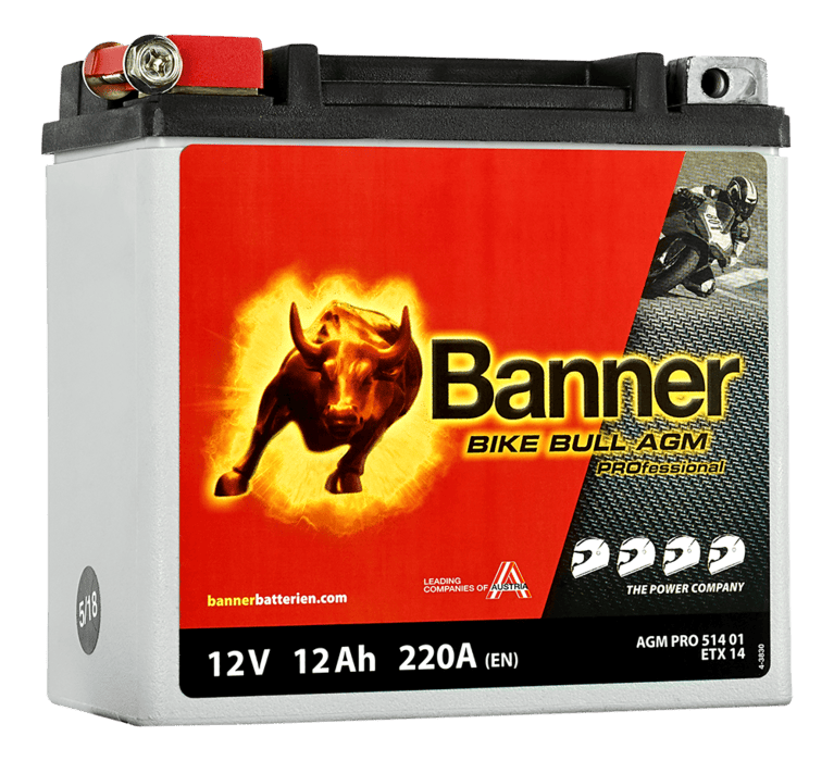 Batterie BANNER ETX14 AGM 12V 12Ah 220A +G 150 X 88 X 145