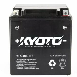Batterie KYOTO YIX30L-BS AGM 12V 30Ah 385A SLA 166 X 126 X 175 PRETE