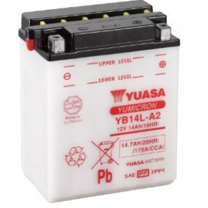 Batterie YUASA YB14L-A2 12V 14Ah 190A +D  DG 135 X 91 X 167 SECHE