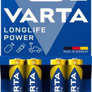 Blister 4 piles alcalines VARTA  Long Life Power 1.5v AA  LR06