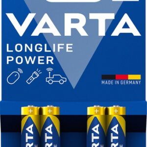 Blister 4 piles alcalines VARTA  Long Life Power 1.5v AAA  /LR03