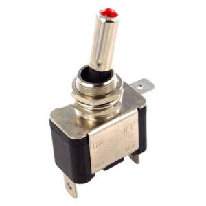 Interrupteur à levier OFF-ON 12v 25A avec voyant rouge unipolaire