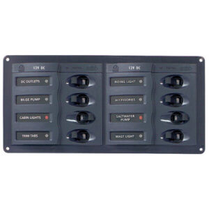 Tableau électrique BEP 220v 8 disjoncteurs bipolaires horizontal